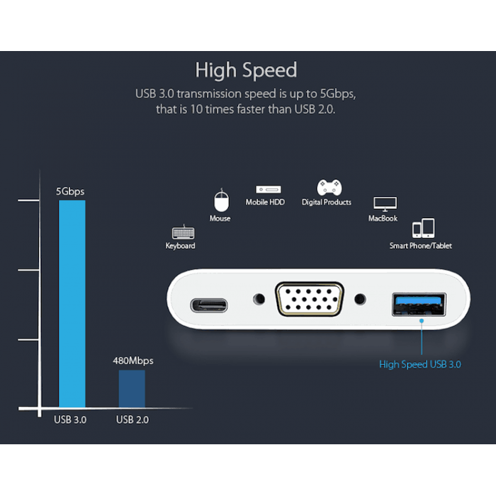 USB C to VGA prolink