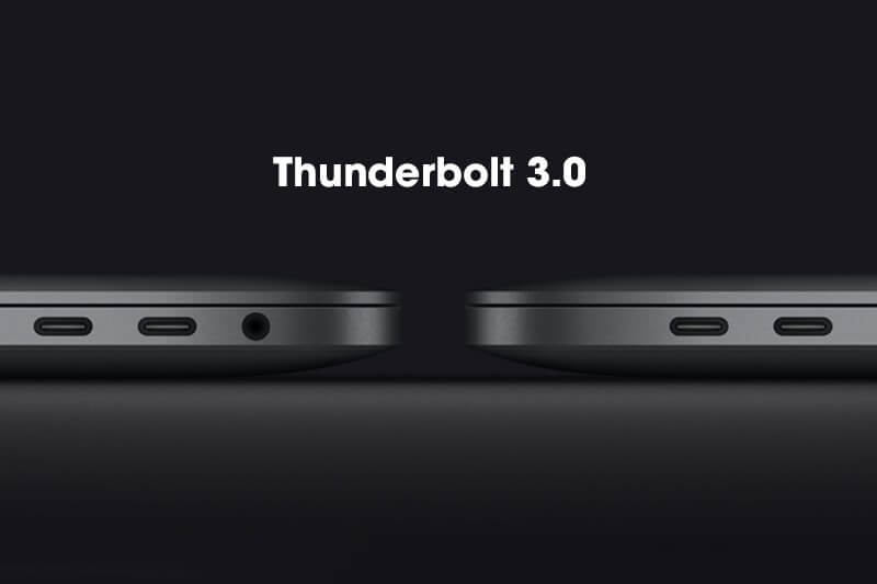 Cổng kết nối Thunderbolt 3 của MV902 cực kì đơn giản lại sử dụng được tích hợp chức năngi