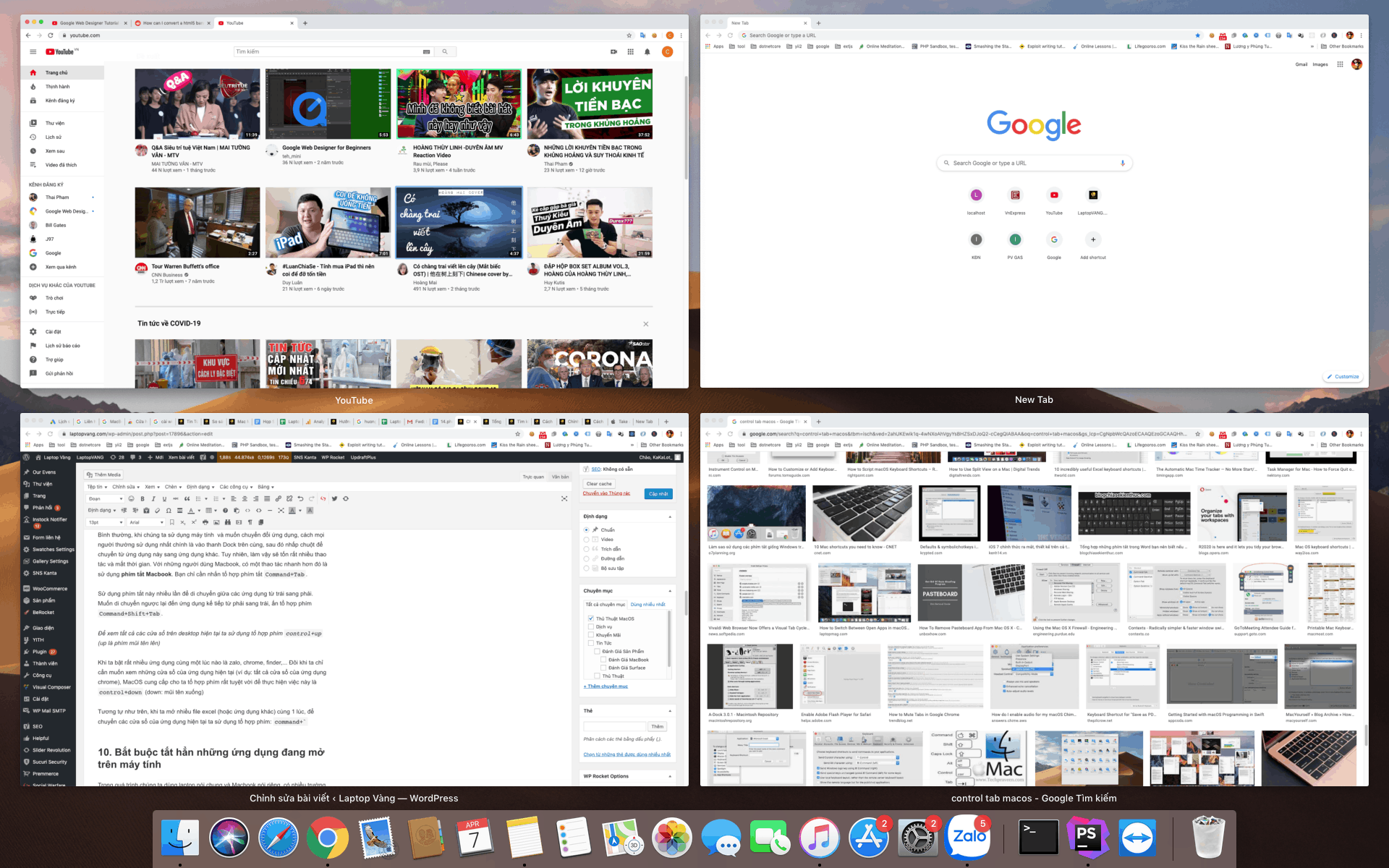 phím tắt trong mac