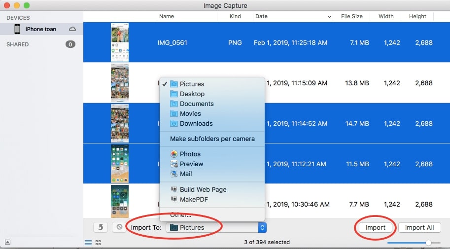 copy picture from iphone to mac