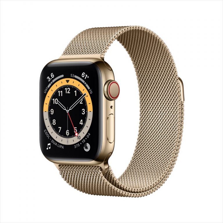 VN Apple Watch Series 6 LTE 40mm Gold Stainless Steel Gold Milanese Loop PDP Image Position 1 1