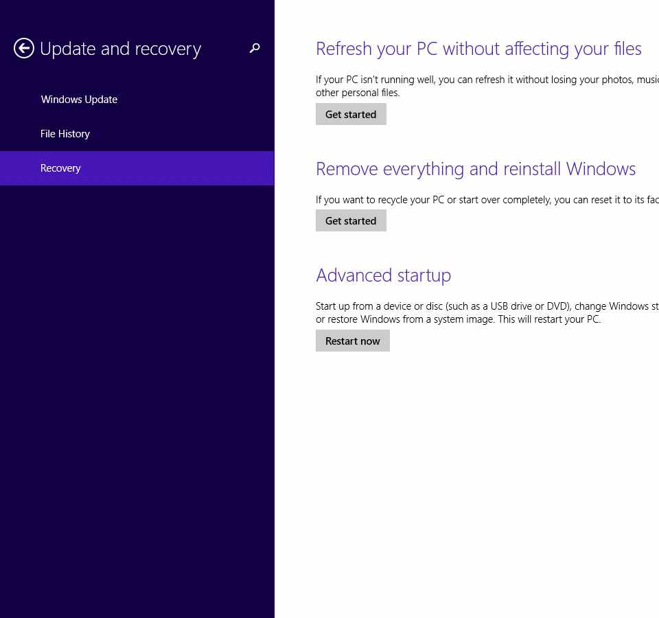 Refresh your PC without affecting your files