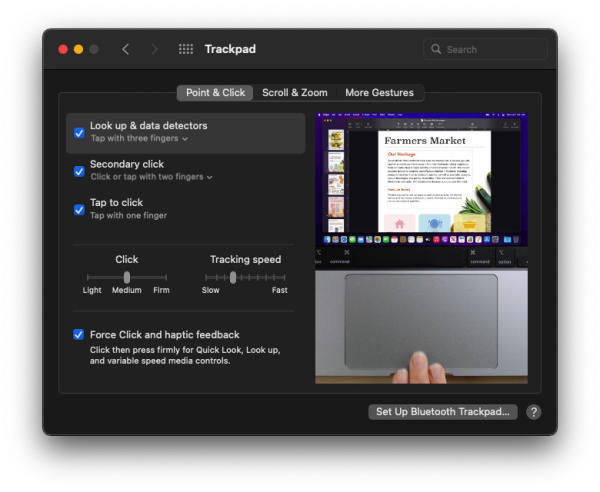 Thiết lập trackpad