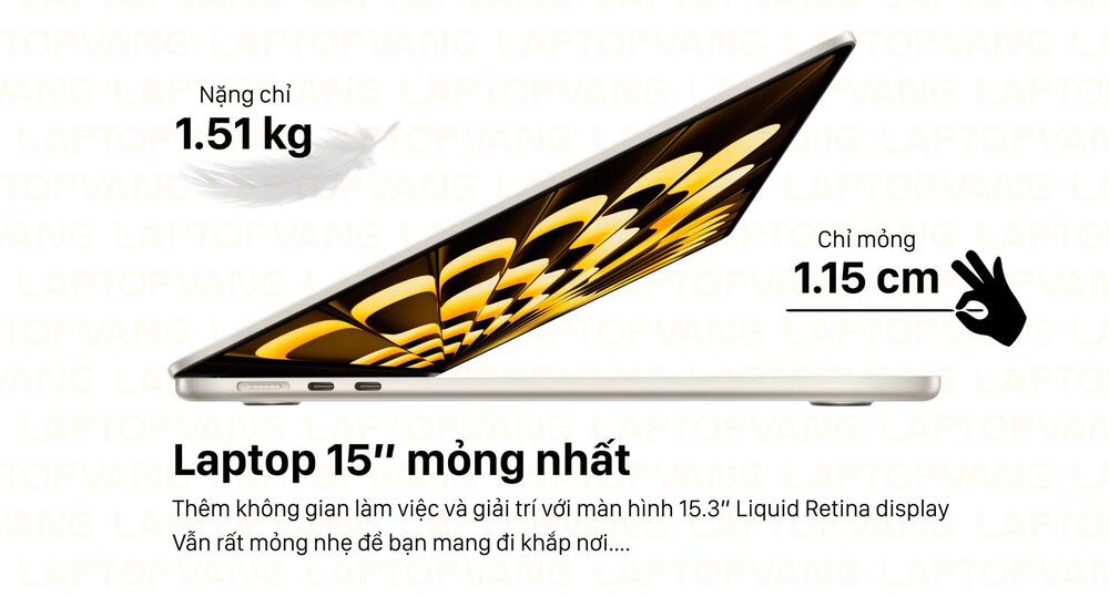 MacBook Air M2 15 inch dày 1.15 cm