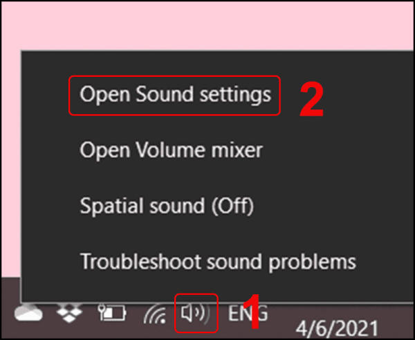 Open Sound settings