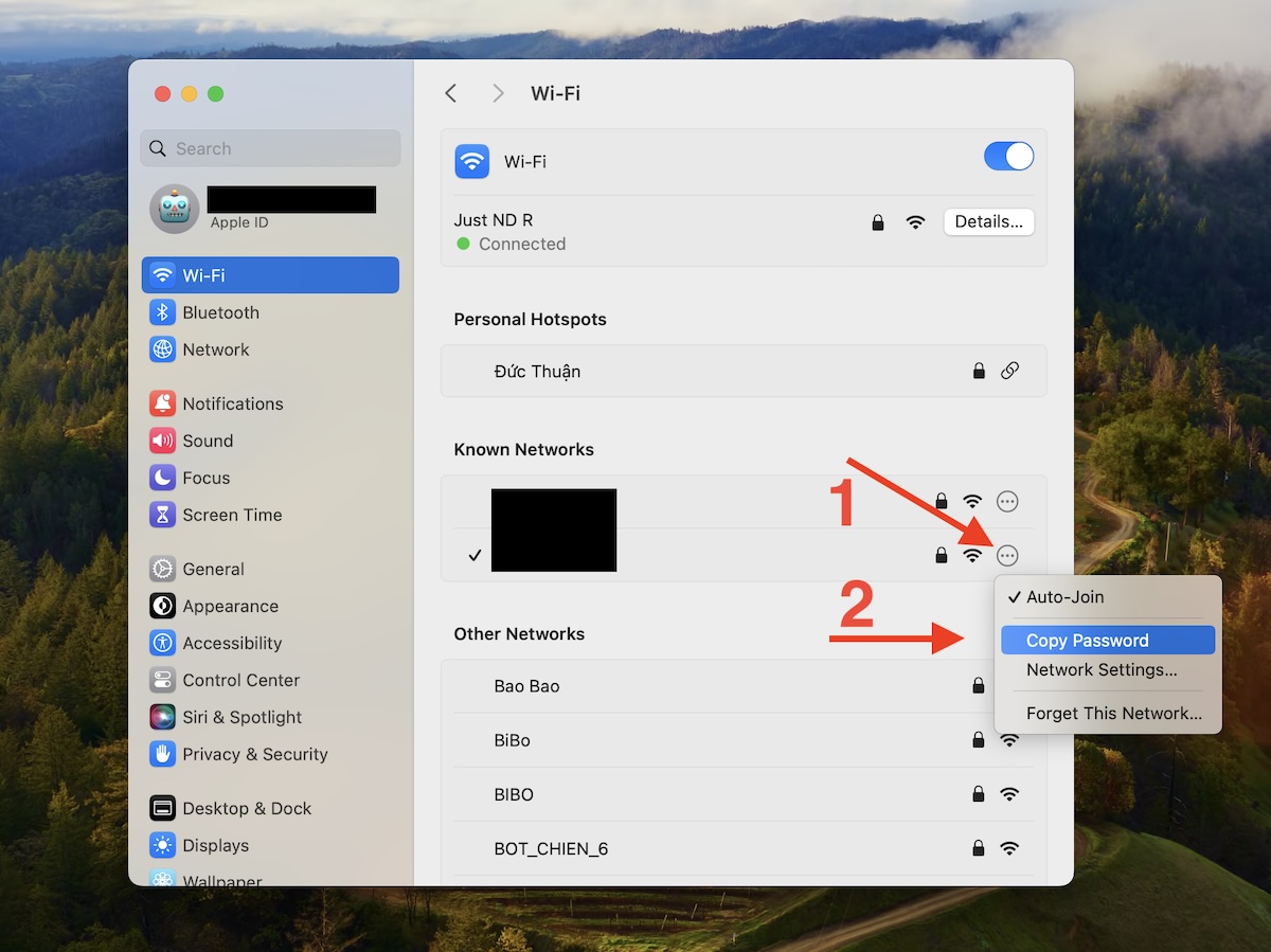Xem mật khẩu WiFi MacBook