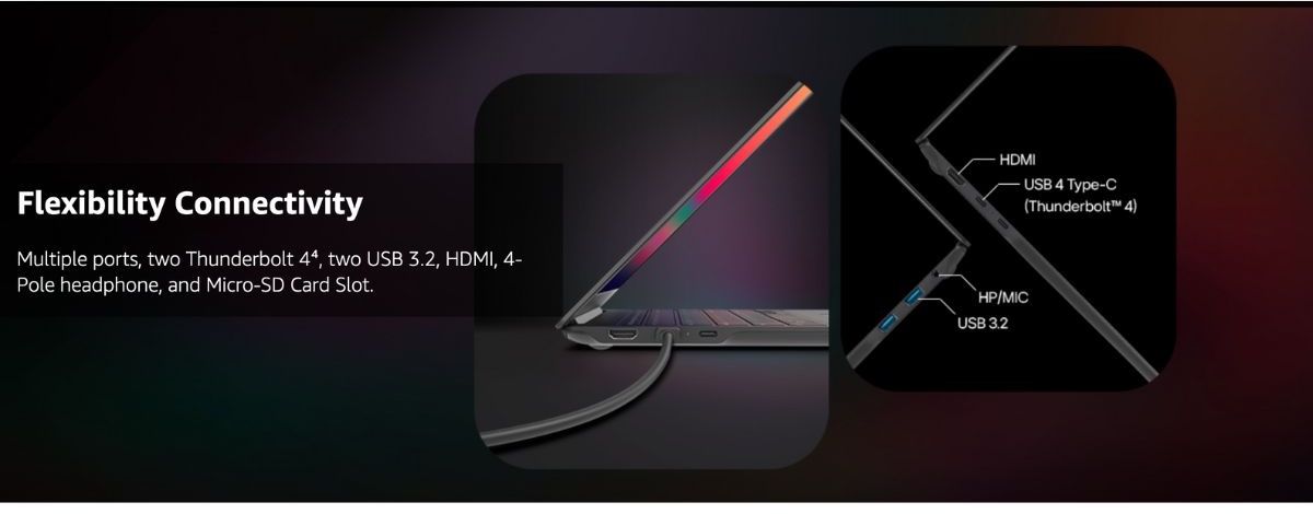 LG Gram Pro với cổng kết nối thông dụng