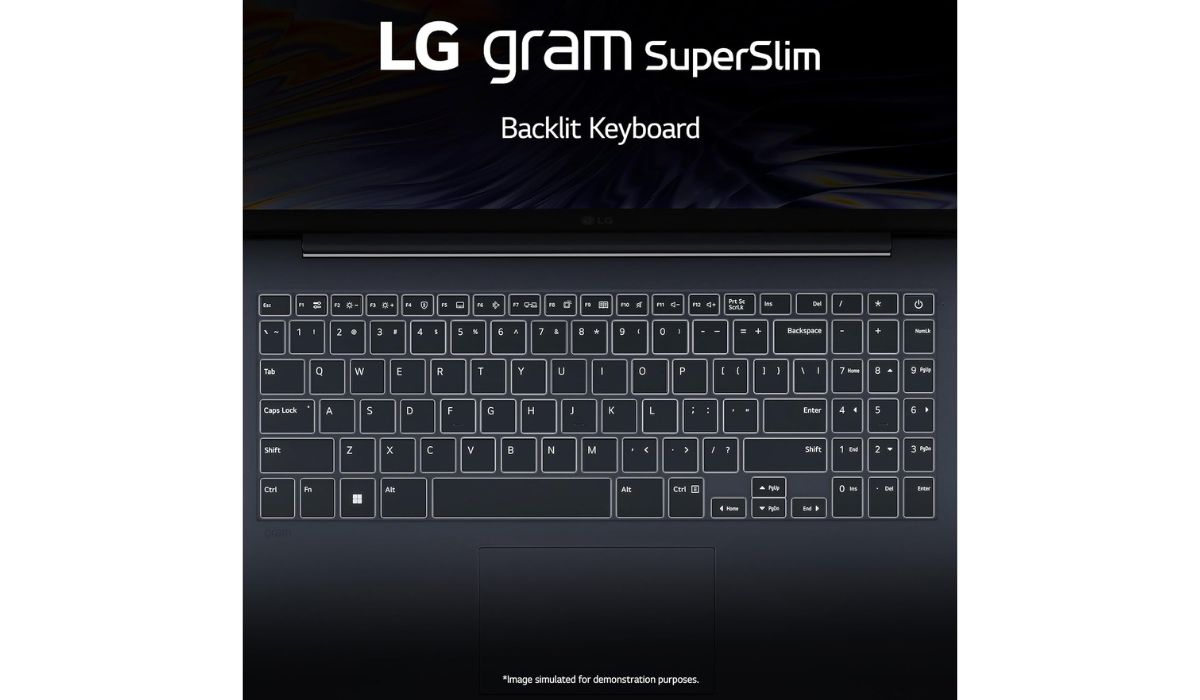 Phím đèn LED trên laptop LG Gram Superslim 15