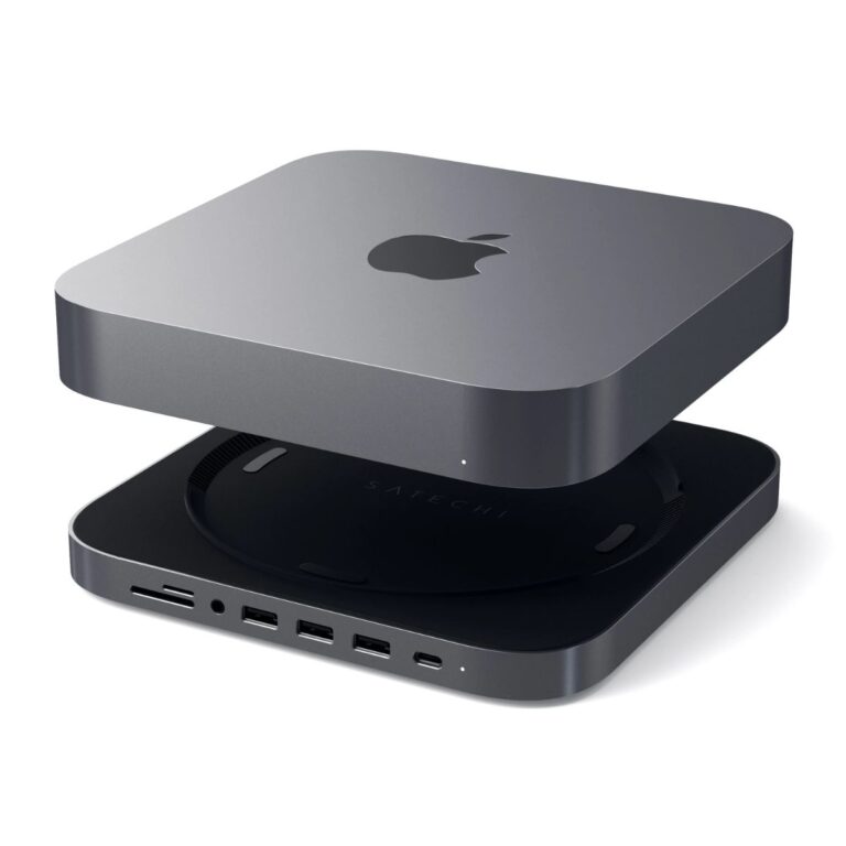 Đế kiêm Hub chuyển đổi Satechi 7in1 cho Mac Mini – ST-ABHFM Gray 1