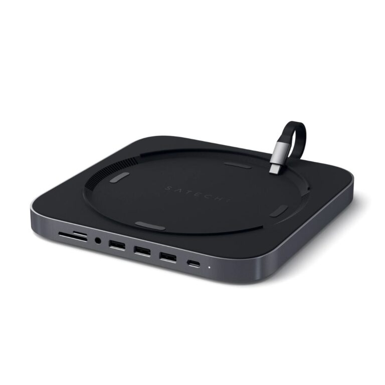 Đế kiêm Hub chuyển đổi Satechi 7in1 cho Mac Mini – ST-ABHFM Gray 2