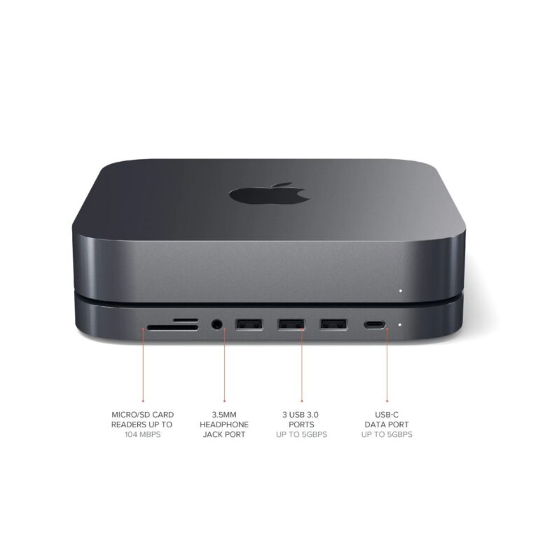 Đế kiêm Hub chuyển đổi Satechi 7in1 cho Mac Mini – ST-ABHFM Gray 3