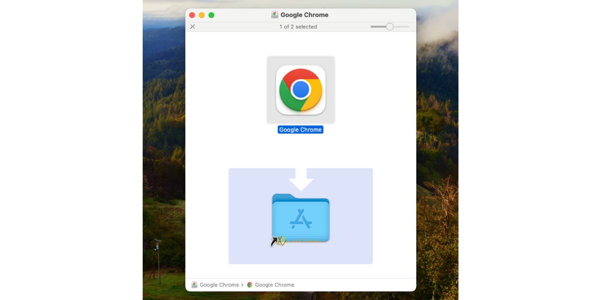 Kéo biểu tượng Chrome vào thư mục