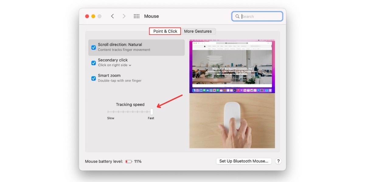 Chỉnh tốc độ chuột với macOS Monstery trở xuống