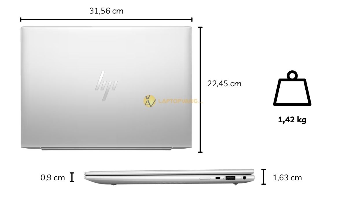 Kích thước và trọng lượng của HP Elitebook 845 G11