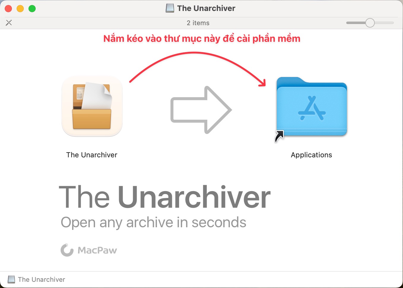 Cài Unarchiver 