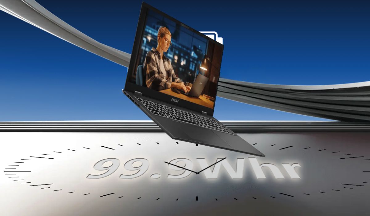 Thời lượng pin của MSI Prestige 16 Studio dài với dung lượng pin 99,9WWhr