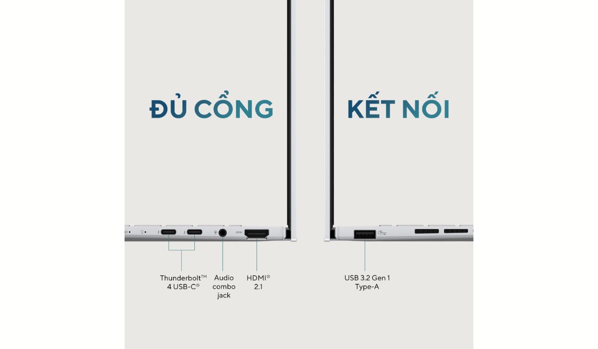 Các cổng kết nối của ZenBook 14 OLED UX3405