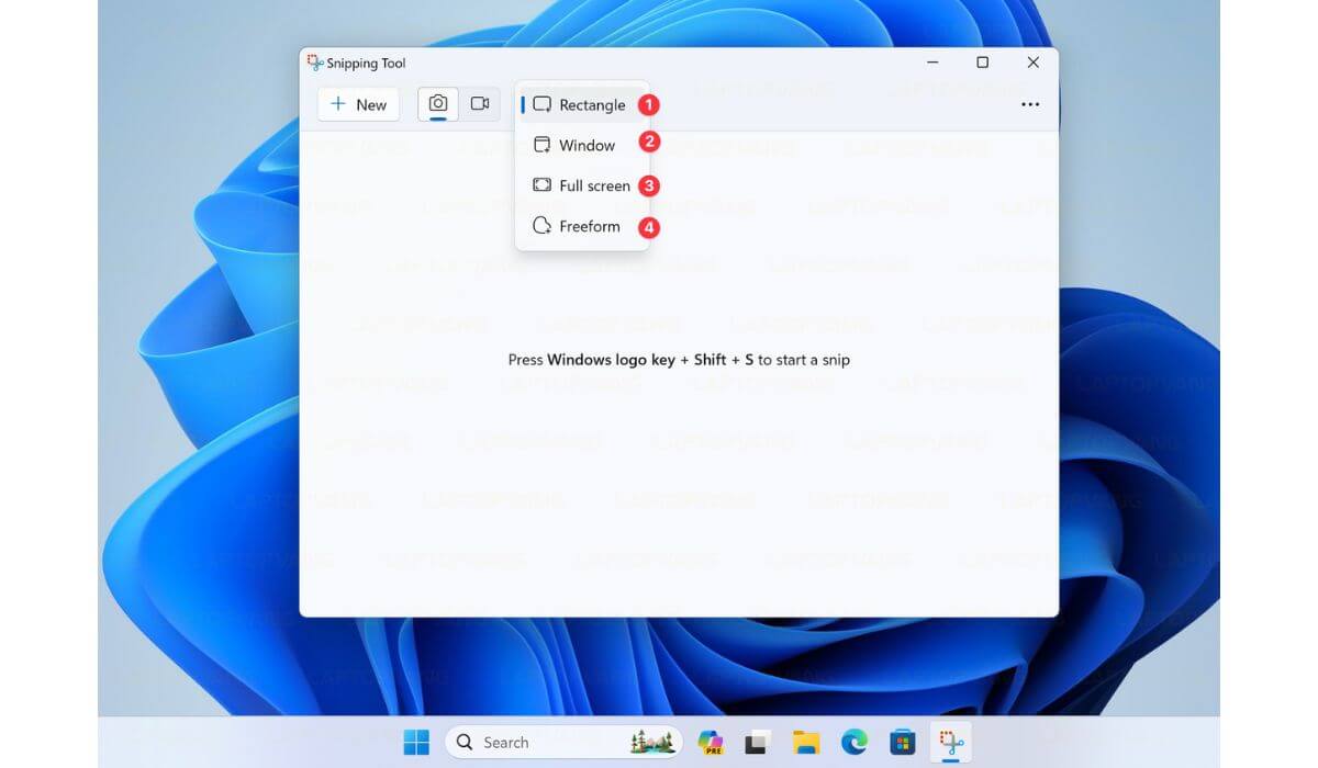 chụp màn hình với snipping tool