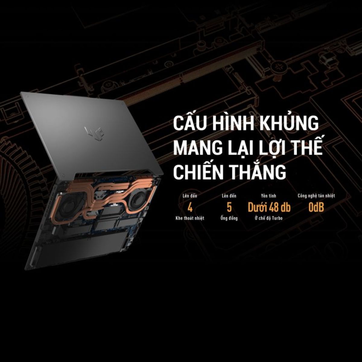 hệ thống quạt tản nhiệt của asus tuf gaming f15 2022
