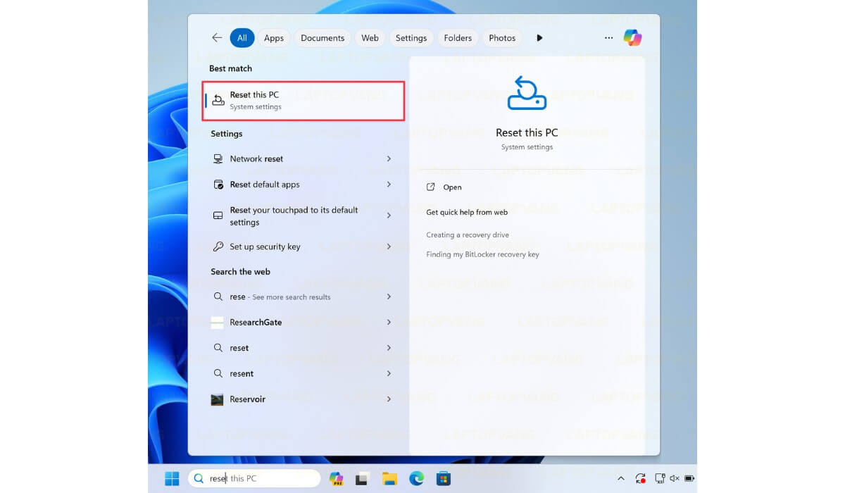 Reset this PC