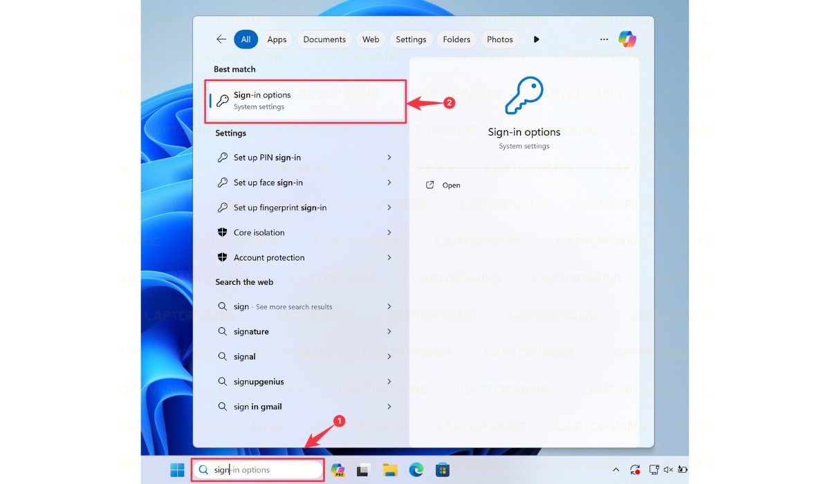 Sign-in options