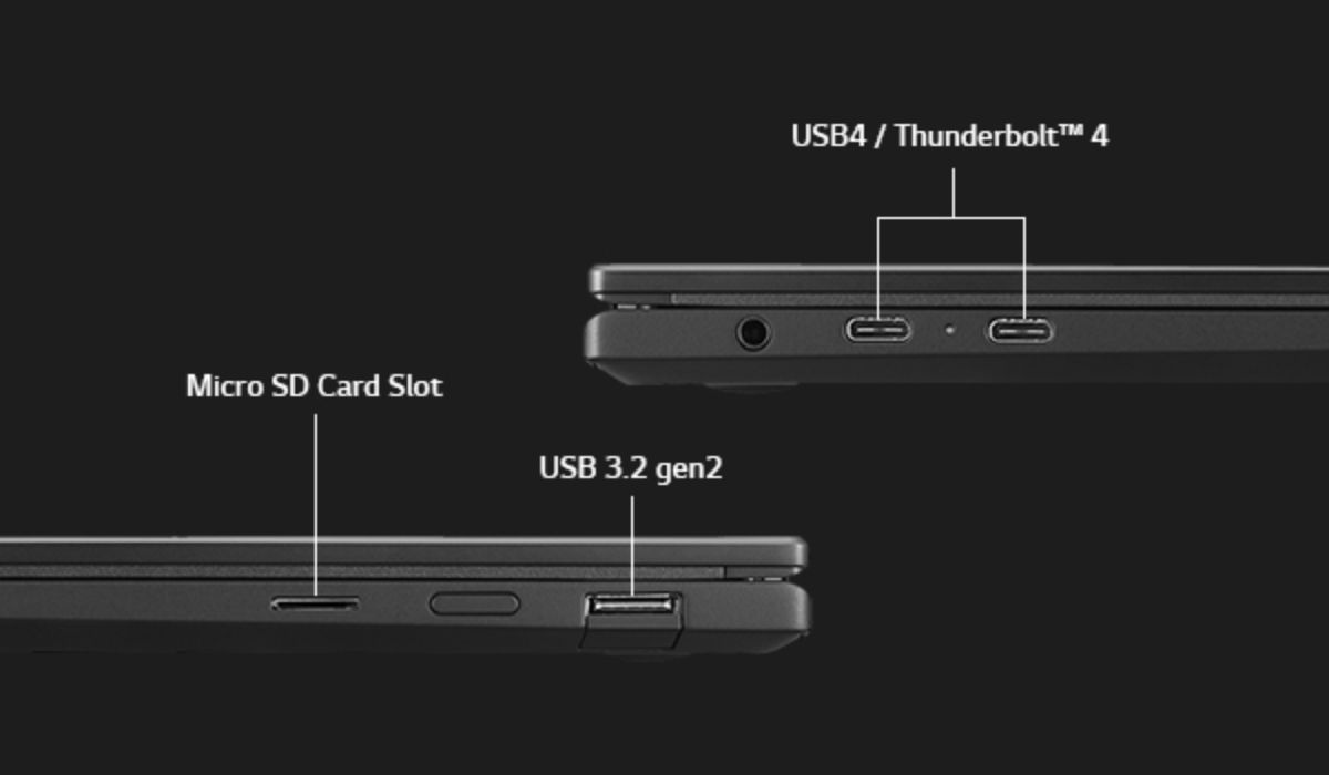Cổng kết nối trên LG Gram 16 2-in-1 2023