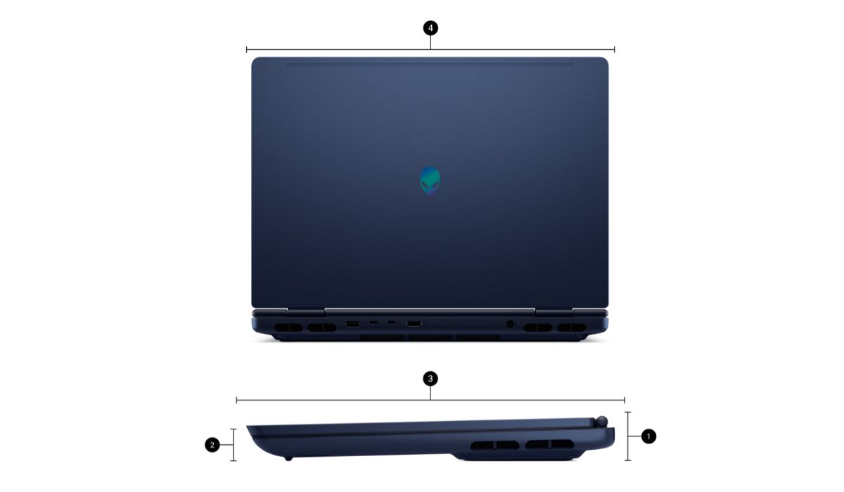 Kích thước của Alienware 16X Aurora AC16251