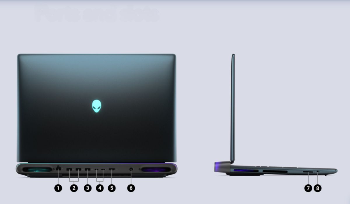 Các cổng kết nối của Alienware 18 Area 51 AA18250