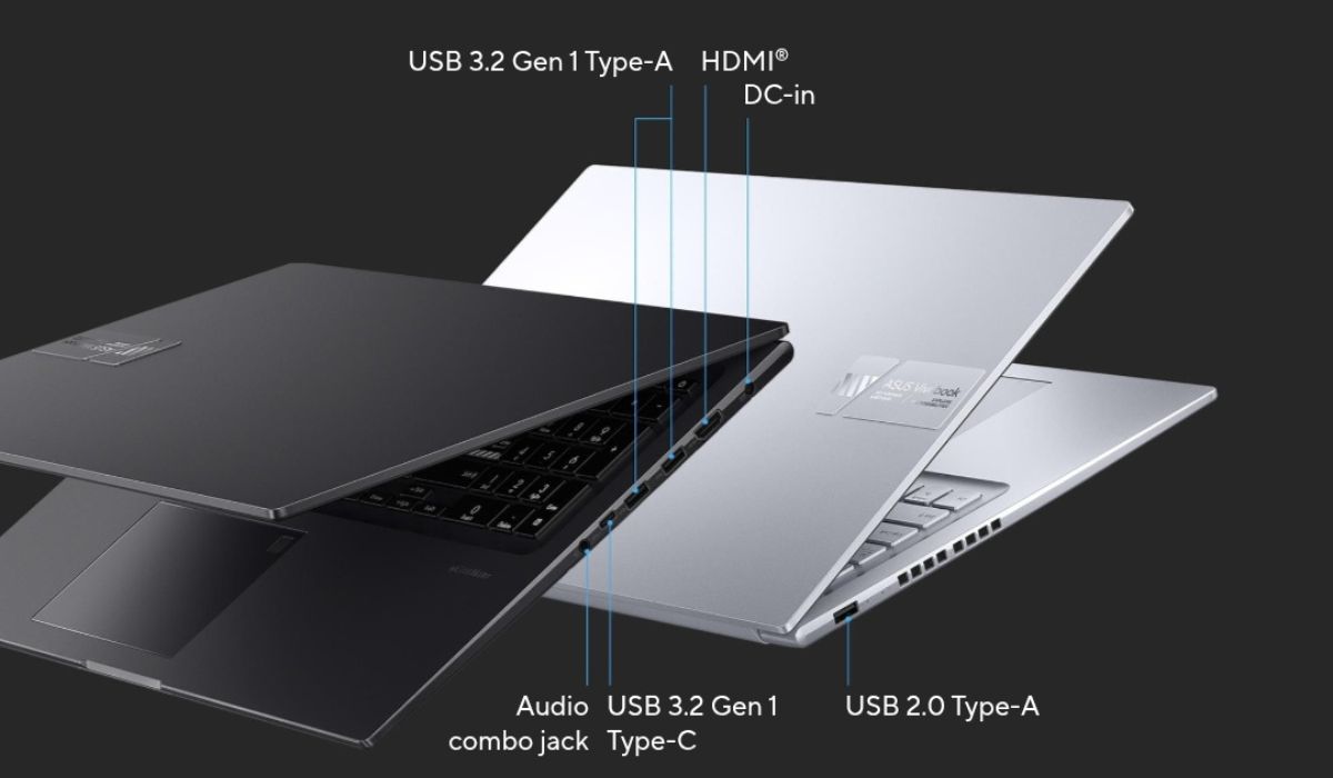 Các cổng kết nối của Asus Vivobook 17X K3704