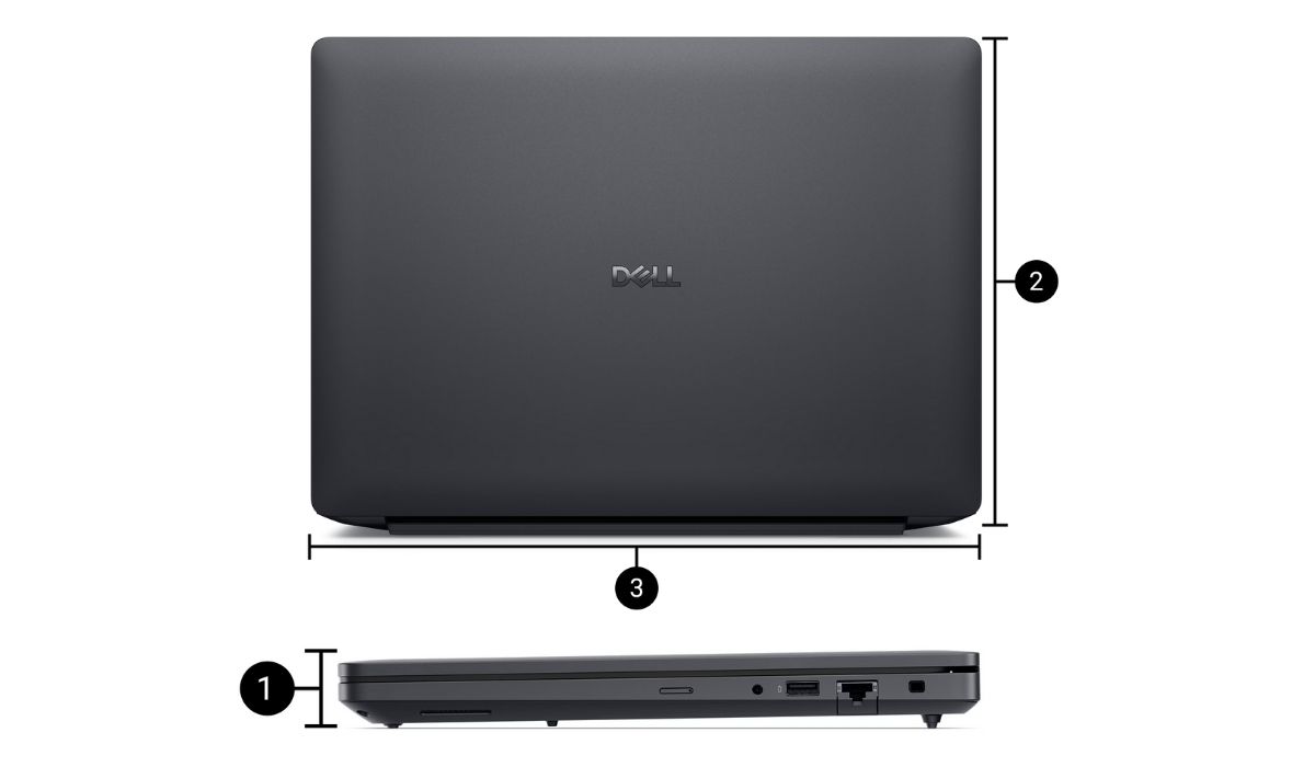 Kích thước của Dell Pro Max 16 MC16250
